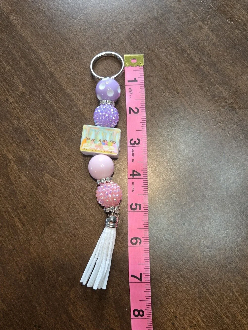 *SALE* Easter Spring Passover Last Supper Pastel Beaded Keychain Bag Purse Charm